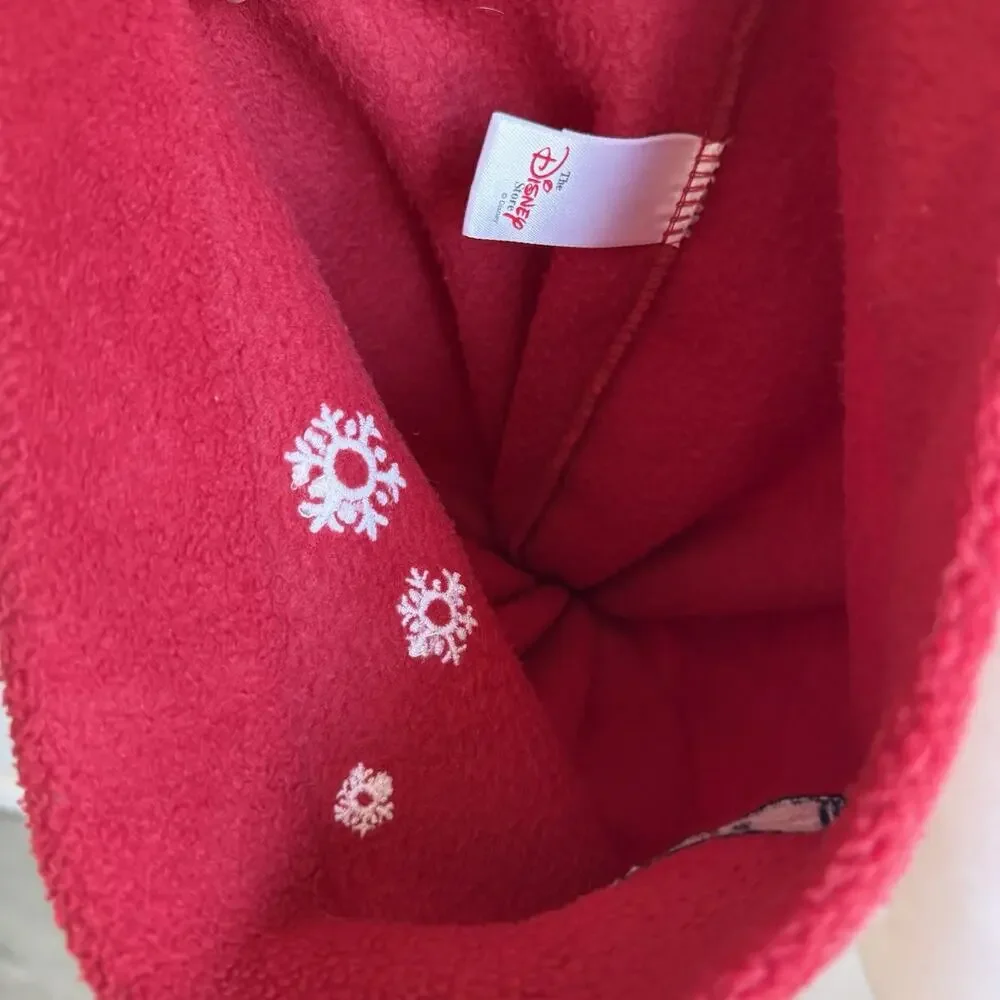 Disney Store Red Embroidered Winnie the Pooh Bear Snow Winter Beanie Hat